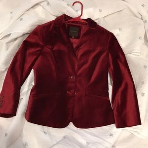 The Limited red velvet blazer